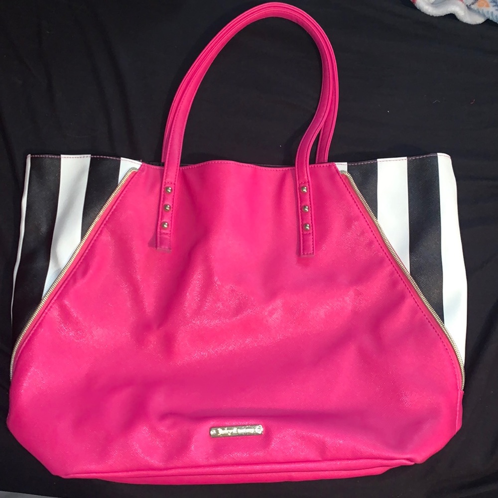 Black and white striped hot pink Juicy Couture